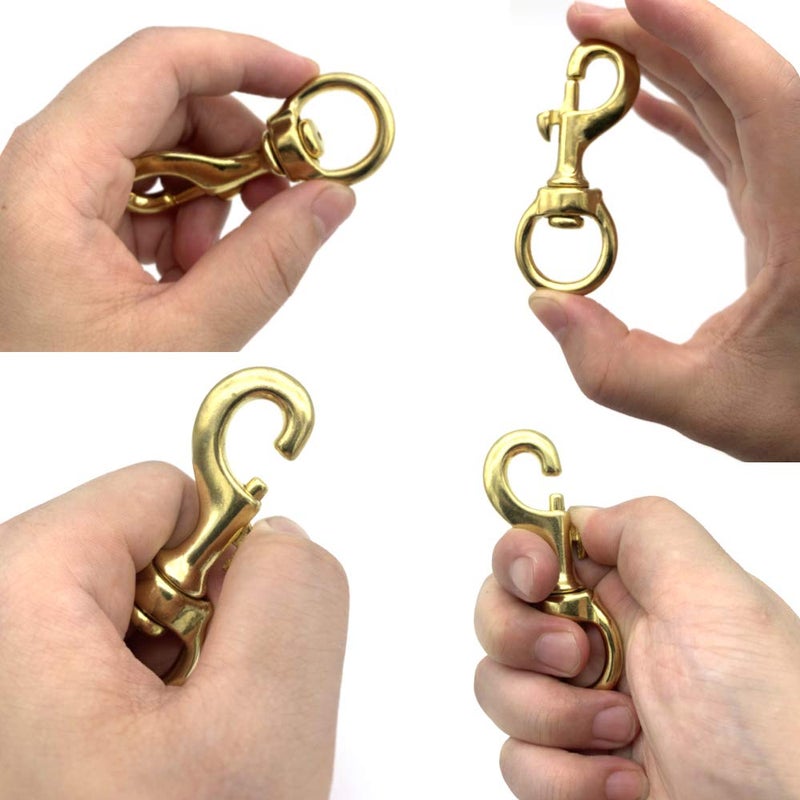 PISSION Flag Clips 4 Pack Heavy Duty Brass Swivel Snaps Hook for Rope, Flag Pole Hardware to Attach with Rope, Dog Chain, Leather Craft - Image 4